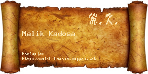 Malik Kadosa névjegykártya